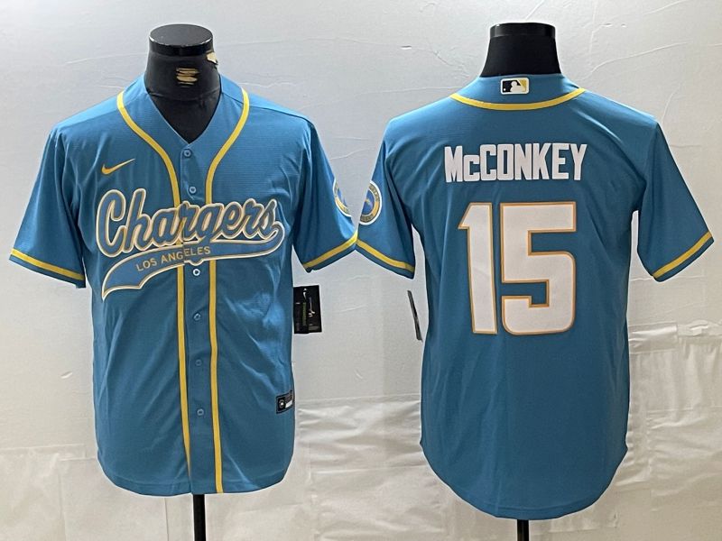 Men Los Angeles Chargers #15 Mcconkey Light blue Joint Name 2024 Nike Limited NFL Jersey style 1->los angeles chargers->NFL Jersey